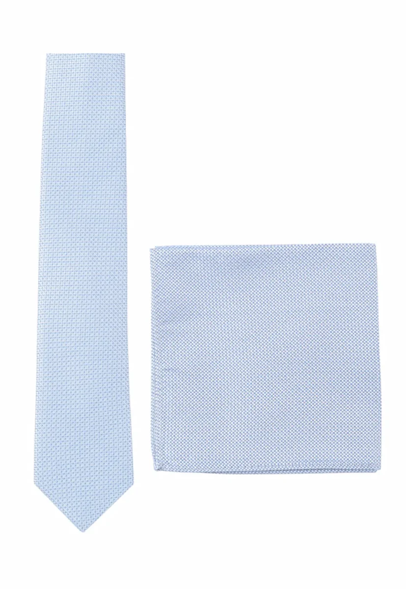 Krawatte Einstecktuch Set Herren aus Seide – Mikromuster – Bild 3