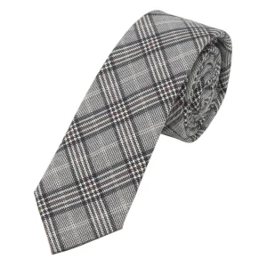 Glencheck Krawatte Herren – Grau (6,0 cm)