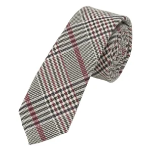 Glencheck Krawatte Herren – Bordeaux (6,0 cm)