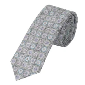 Krawatte Herren aus Baumwolle – Medaillon-Muster (6,0 - 6,5 cm)
