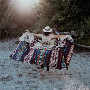 Inca Blue- Decke Navajo mit Muster