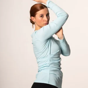 JELLA Shirt -  mit Drapierung in Aqua