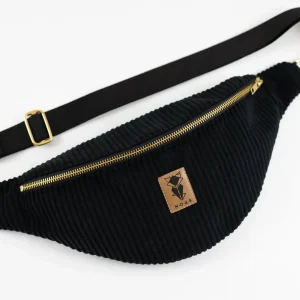 Bauchtasche CORD Schwarz Size L - vegan und handgefertigt in Berlin | NOAS